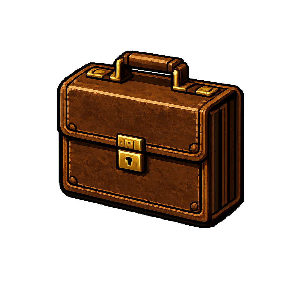 A leather business briefcase